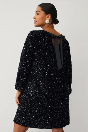 Zizzi Pailletkjole mPinca 7/8 Abk Dress