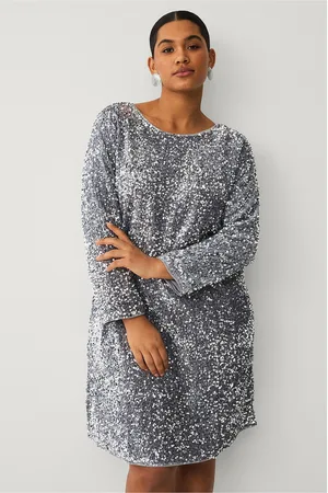 Zizzi Pailletkjole mPinca 7/8 Abk Dress