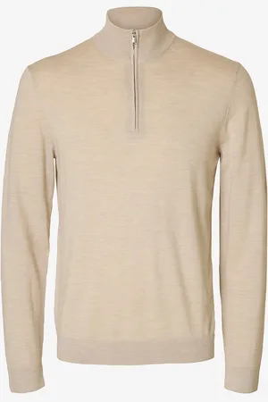 SELECTED Trøje slhTray LS Knit Merino Half Zip