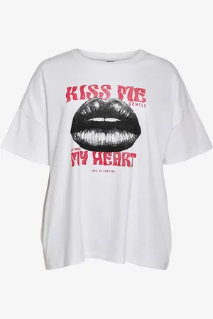 Noisy May T-shirt nmIda Kim Lips Fwd Curve