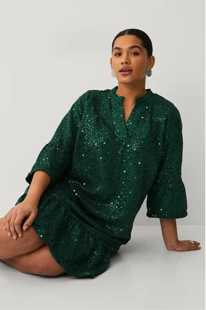 Zizzi Pailletkjole caNatalia 3/4 Abk Dress