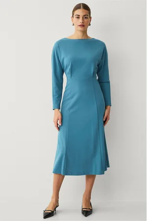 Calvin Klein Kjole Scuba Crepe LS Midi Dress