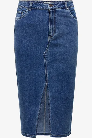ONLY Cowboynederdel carSiri Front Slit Skirt Dnm