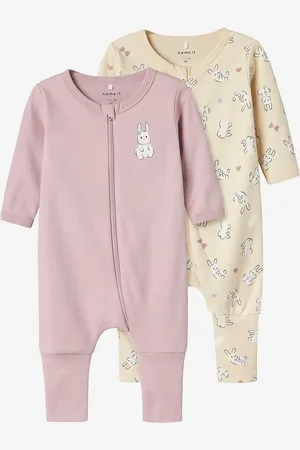 NAME IT Pyjamas nbfNightsuit Zip FF Sand Rabbit 2-pak
