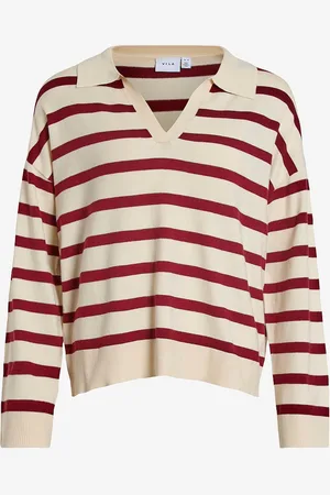 VILA Top viAmanda L/S Striped Polo Top