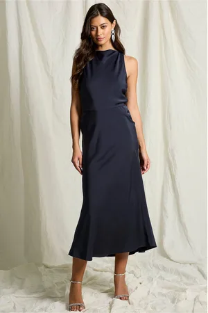 JOELLE Maxi kjole med sidedrapering