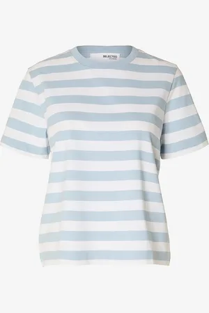 SELECTED Top slfEssential SS Striped Boxy Tee