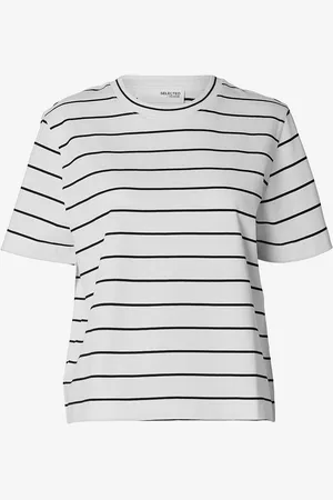 SELECTED Top slfEssential SS Striped Boxy Tee