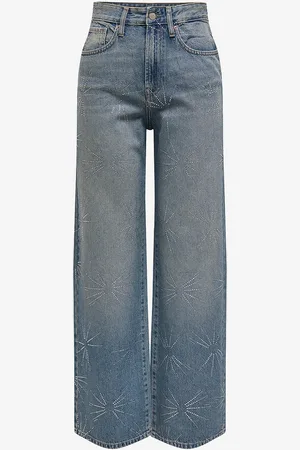 ONLY Jeans onlHope EX HW Wide Rhinst Dnm Tai D
