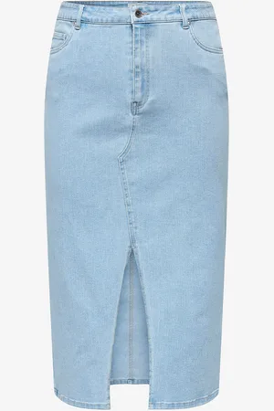 ONLY Cowboynederdel carSiri Front Slit Skirt Dnm
