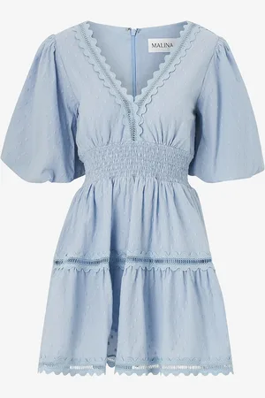 By Malina Kjole Elvira V-neck Mini Dress