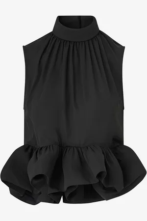 By Malina Bluse Lune Halterneck Frilled Hem