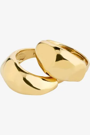 Pilgrim Dune ringe, 2 i et sæt, guldbelagt