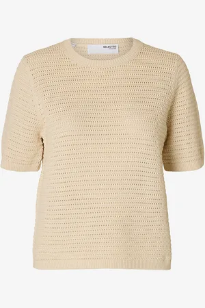 SELECTED Top slfVinna SS Structure Knit O-neck