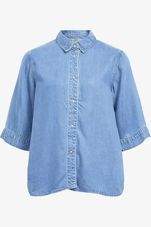 Object Cowboyskjorte objFrame 2/4 RE Denim Top