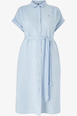 Tommy Hilfiger Hørkjole Crv Ess LI Belted S/S Midi Dress