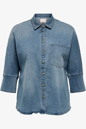 ONLY Cowboyskjorte carGrace 3/4 Stud Dnm Shirt Gua
