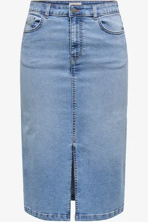 JDY Cowboynederdel Moon HW Midi Slit Skirt Mix Dnm