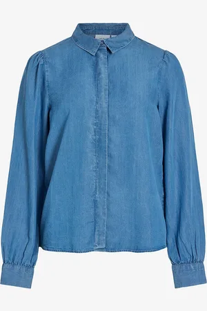 VILA Skjorte viGivani L/S Placket Denim Shirt