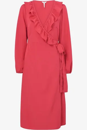 Object Slå-om kjole objSuma L/S Wrap Midi Dress A Fair