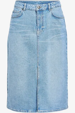 Object Cowboynederdel objEllen Midi MW Denim Skirt