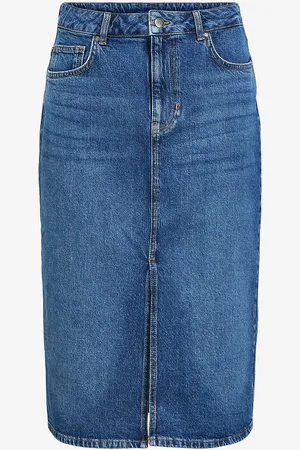 Object Cowboynederdel objEllen Midi MW Denim Skirt