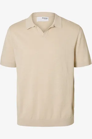 SELECTED Trøje slhMattis SS Knit Sun Open Polo