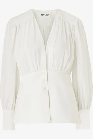 By Malina Bluse Wilhelmina Wrap Detail Chiffon Blouse