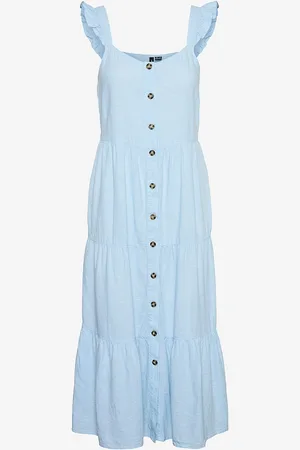VERO MODA Hørkjole vmLinn SL Calf Button Dress