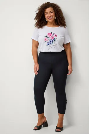 Zizzi Leggings Leggings 3/4 Button