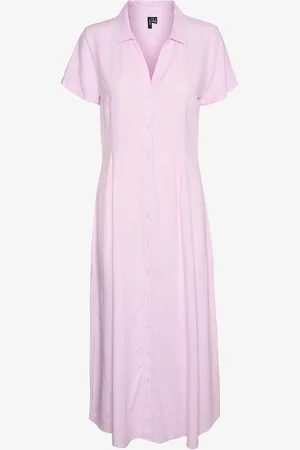 VERO MODA Skjortekjole vmLinn SS 7/8 Volume Dress Wvn