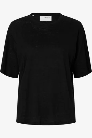 SELECTED Hør-top slfVilja Linen SS Tee