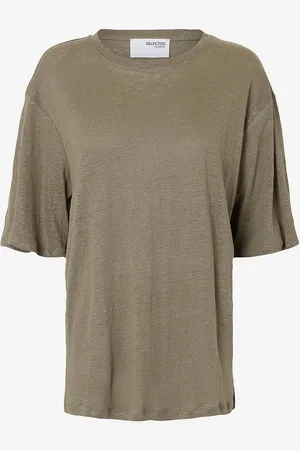 SELECTED Hør-top slfVilja Linen SS Tee