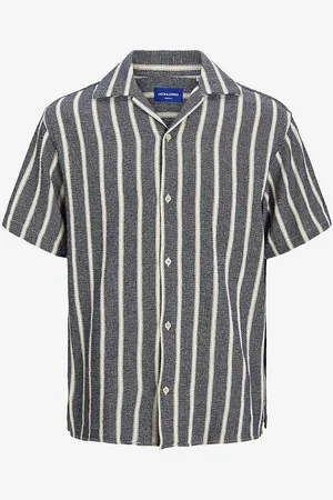 JACK & JONES Skjorte jorCoba Stripe Resort Shirt SS Jnr
