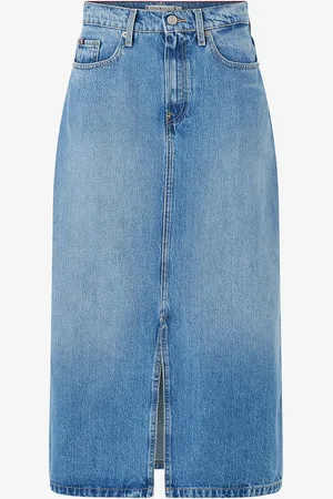 Tommy Hilfiger Cowboynederdel Dnm Midi Straight Skirt HW Uma