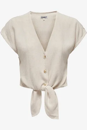 ONLY Bluse onlSiesta SS Knot Lin BL Shirt Pnt