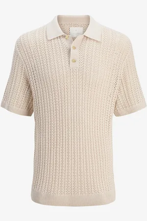 JACK & JONES Trøje jprcCjoel Knit Polo SS SN