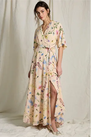 JOELLE Maxi kjole i chiffon med masser af volumen