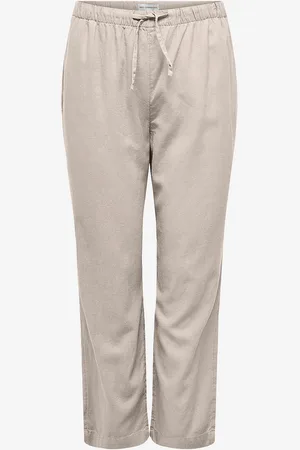 ONLY Bukser carCaro MW Linen BL Pull-up Pant TL