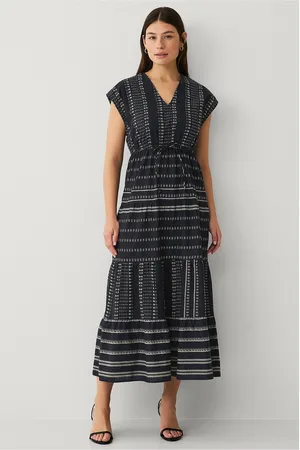 VILA Maxi kjole viSa V-neck S/L Ancle Dress