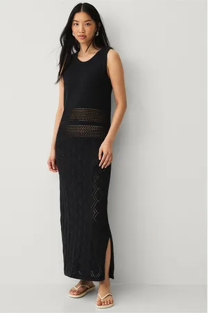 VILA Maxi kjole viTyla S/L O-neck Knit Midi Dress