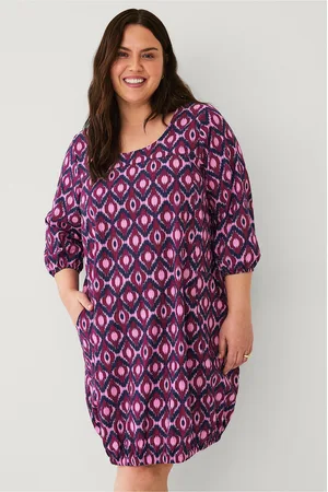 Zizzi Kjole jEasy 3/4 Aop Abk Dress