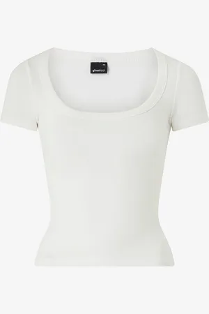 Gina Tricot Top Rib Short Sleeve Top