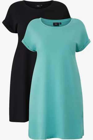 Zizzi T-shirtkjole mBrynn S/S Dress Aop 2-pak