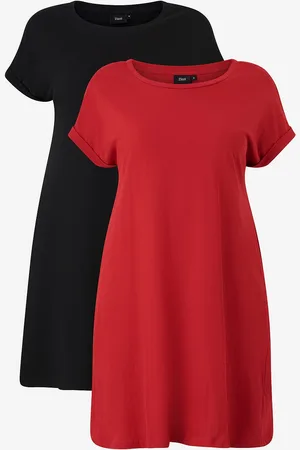 Zizzi T-shirtkjole mBrynn S/S Dress Aop 2-pak