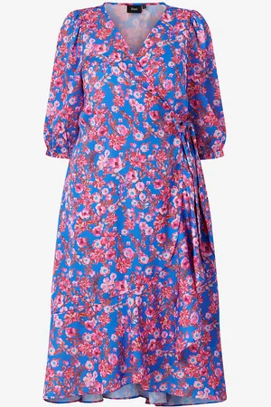 Zizzi Slå-om kjole mSandie 3/4 Midi Wrap Dress