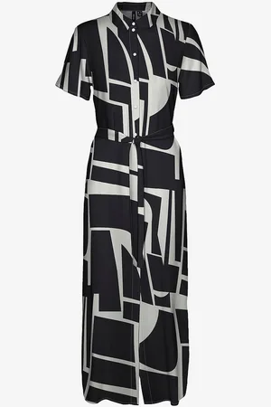 VERO MODA Skjortekjole vmCeasy Joy S/S Long Shirt Dress WV