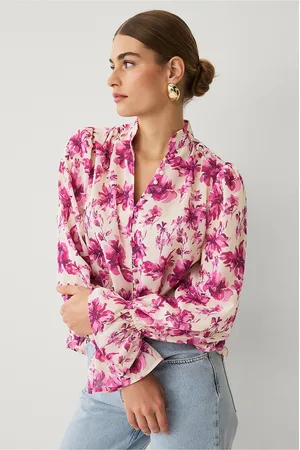 ELLOS Chiffonbluse med knaplukning