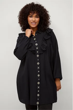 Zizzi Skjortekjole mKam L/S Shirt Dress
