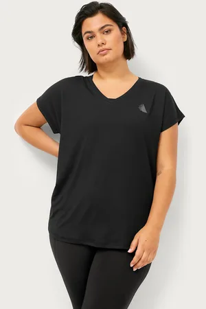 Zizzi Træningstop aBasic S/S V-neck Tee